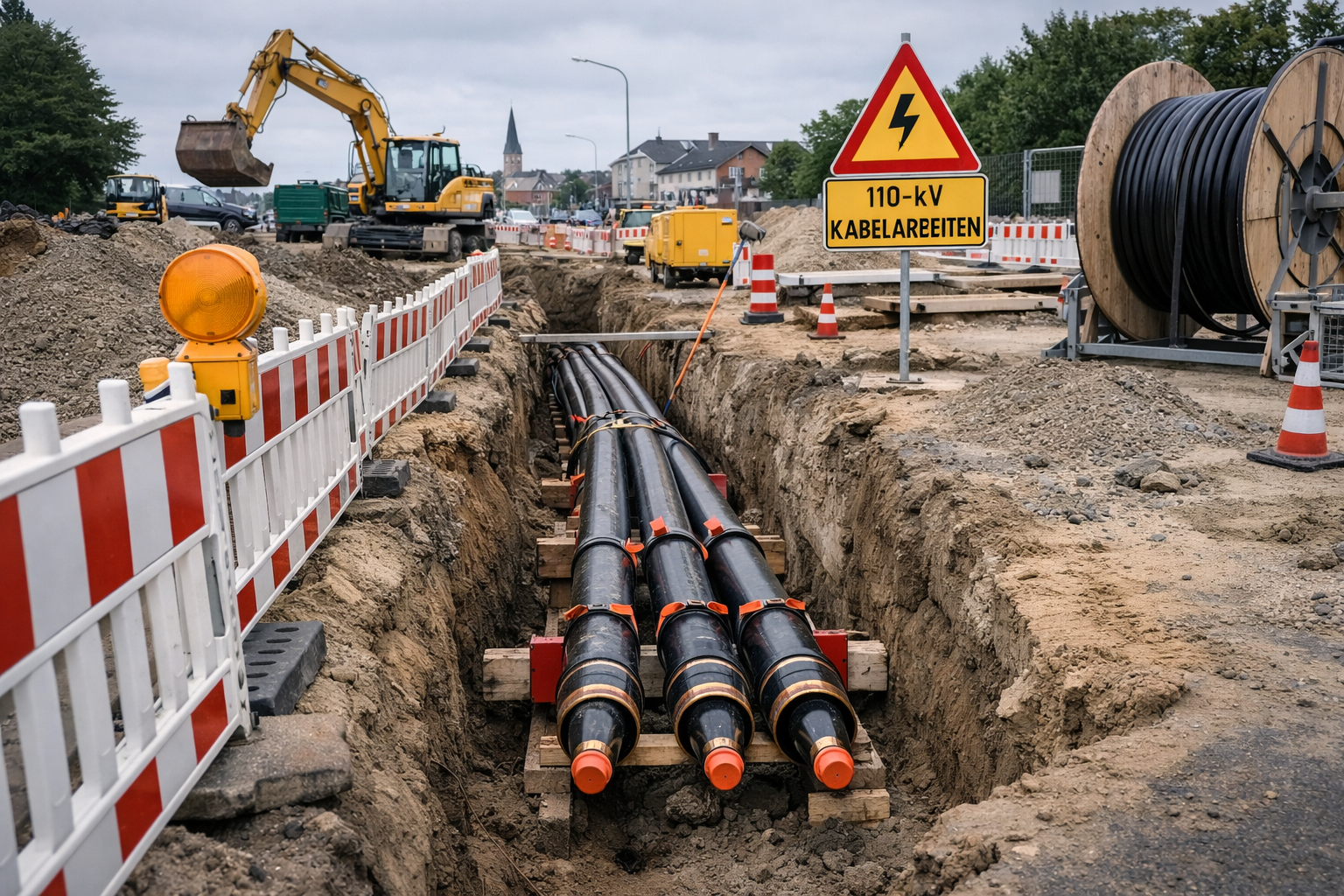 Umfangreiche Tiefbaumaßnahmen an einer 110-kV-Kabelanlage im Stadtgebiet Cuxhaven