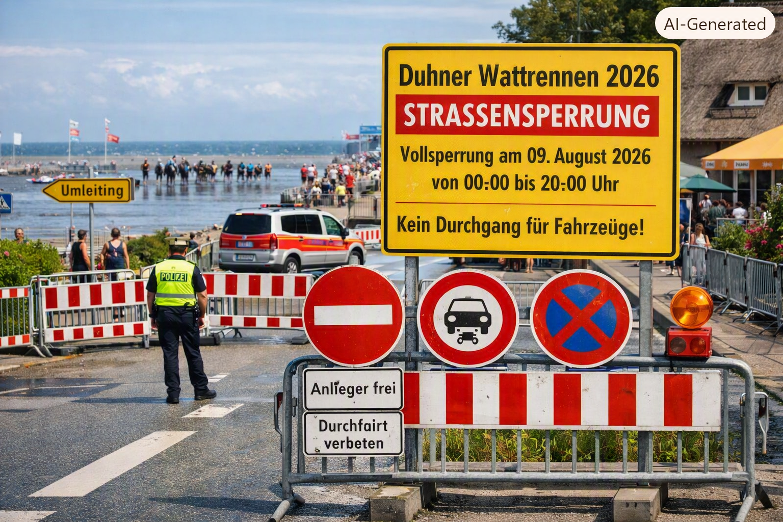 Duhner Wattrennen 2026 – Straßensperrungen am 9. August